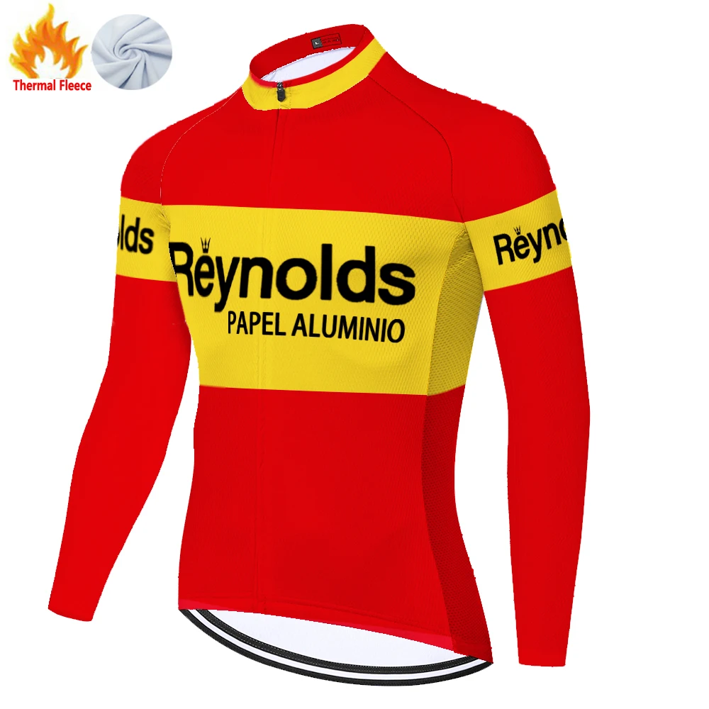 Ретро-стиле Велосипеды Джерси Для мужчин Рейнольдс зимние Термальность