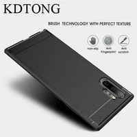phone case for coque samsung galaxy note 10 plus note 9 10 pro 5g case luxury carbon fiber soft silicone anti fall cover capa
