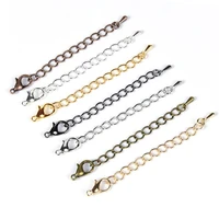 10pcs 50 70mm extension chain lobster clasps connector end chain extended tail chains for diy bracelet necklace jewelry making