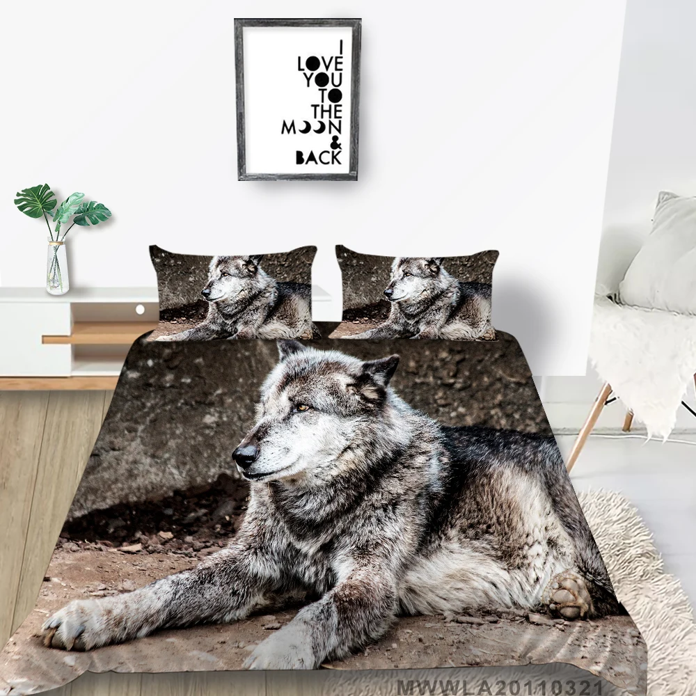 

Комплект постельного белья королевского размера волка на животик похожая на настоящую 3D печати пододеяльник Queen Твин Полный двойной горячая Распродажа постельный комплект удобные