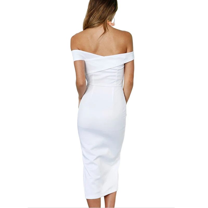 Летнее сексуальное элегантное платье-топ MIOAFR с коротким рукавом однотонное