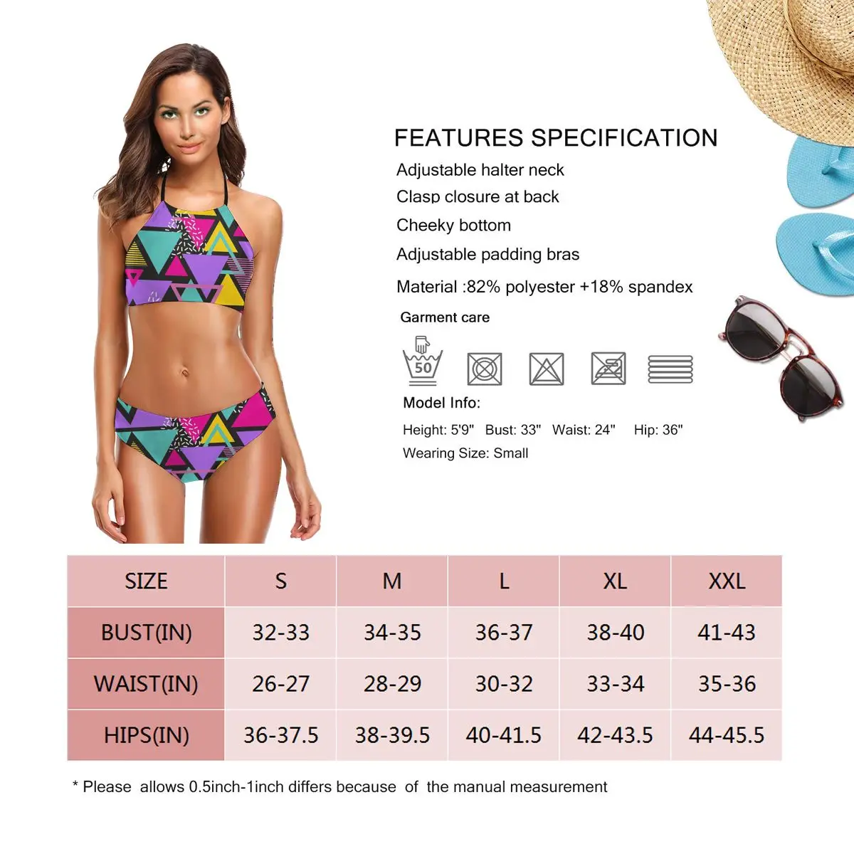 

Geometric Prints Sexy Bikini Set Halter 2021 Summer Swimsuit Beach Swimwear Luxury Brand Bikinis Tops and Bottom for Pool Party
