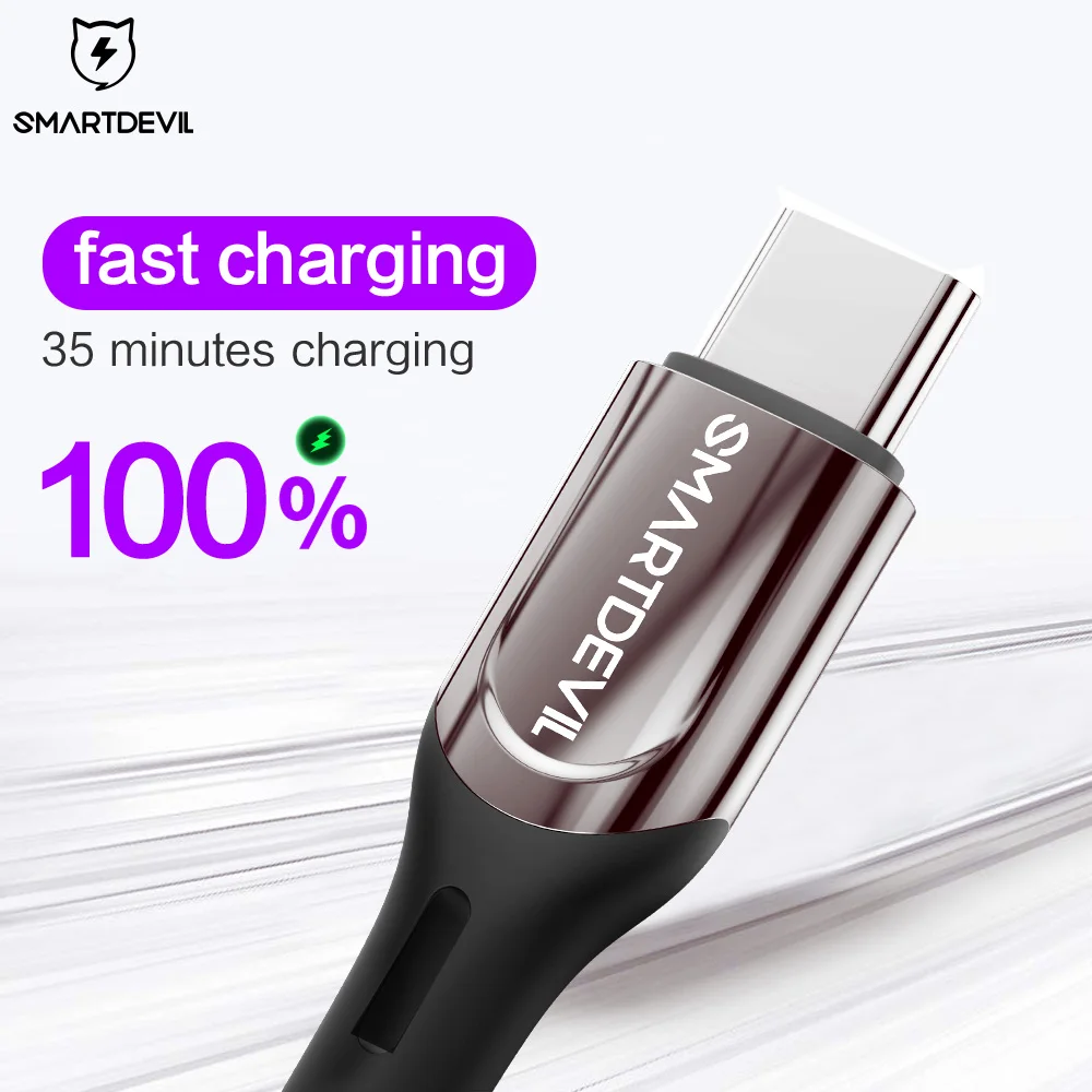 Кабель SmartDevil 5A USB 3 0 type C для MacBook Универсальный PD Quick Charge 1 Для samsung шнур зарядного
