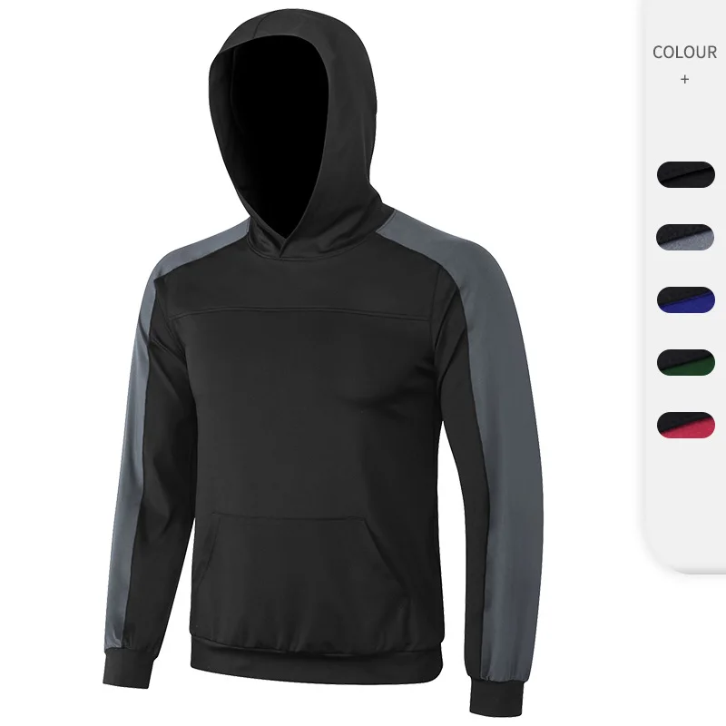 

Men's sports sweatshirt fitness running long-sleeved sweat-wicking training suit loose casual windproof hoodie 01606