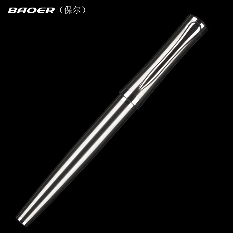 Ручка перьевая Baoer черная с черным поршнем 0 5 мм|fountain pen|quality fountain pensmetal pen |