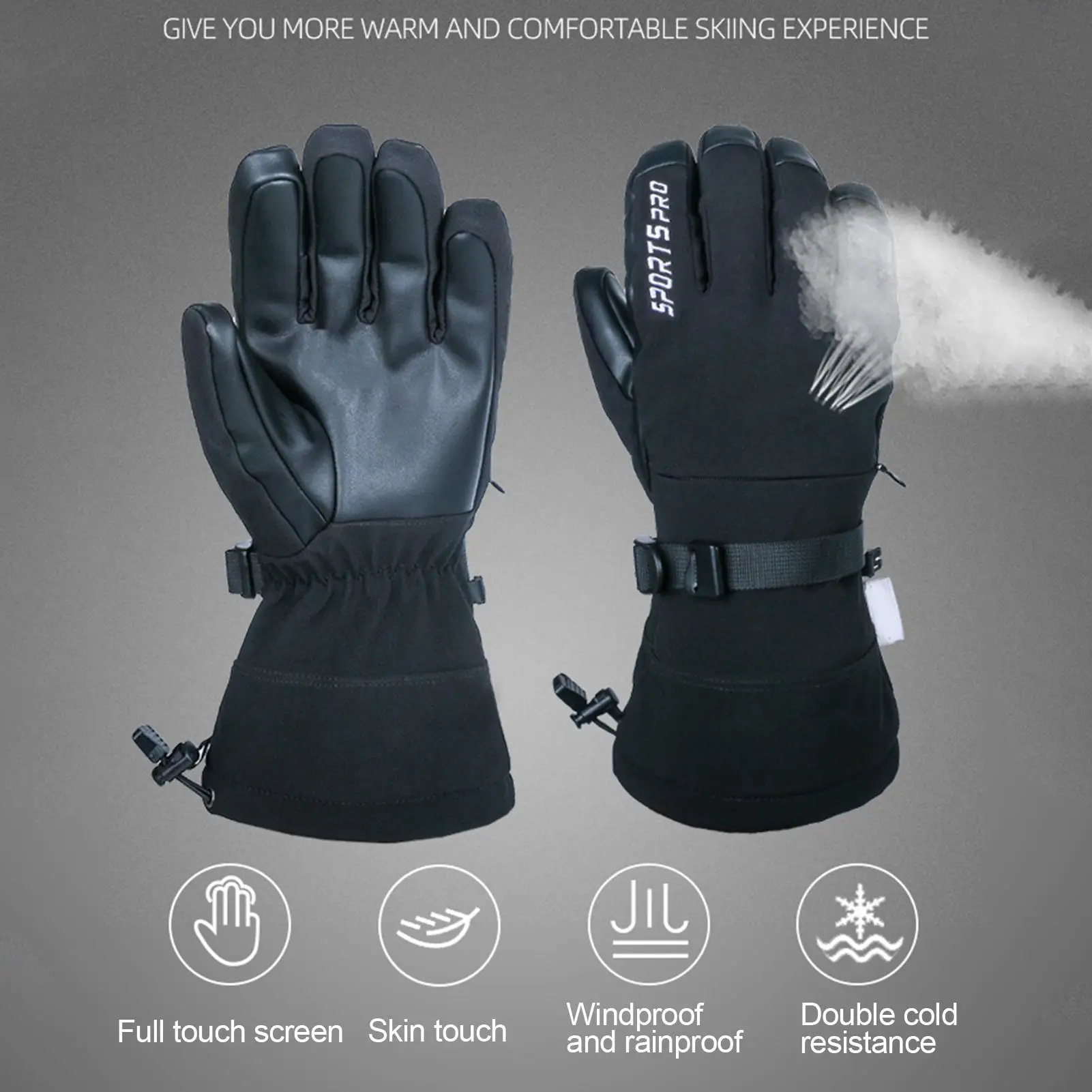 

Winter Outdoor Unisex Thicken Warm Skiing Gloves Windproof Waterproof Cycling Motorcycle Touch Screen Full Finger Gloves