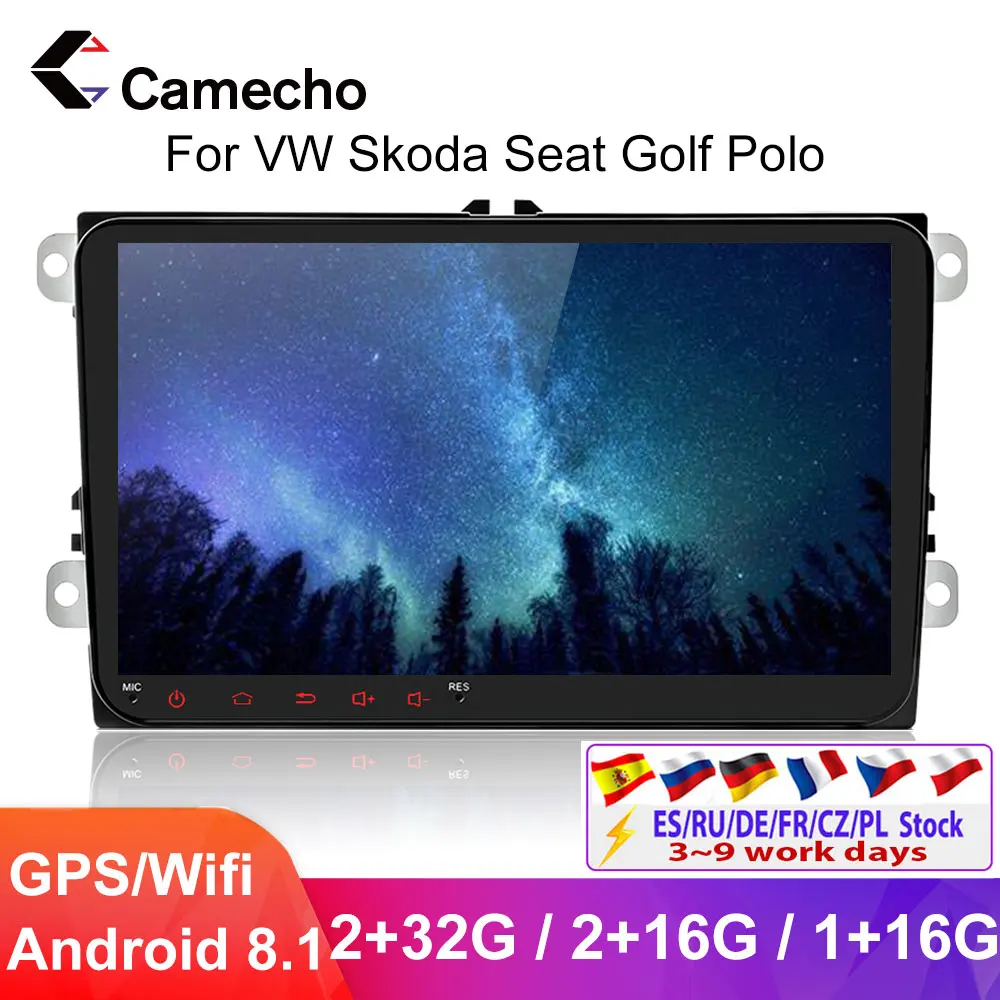 Автомобильный мультимедийный плеер Camecho 2Din Android 8 1 радио GPS Wi Fi Mirror Link авторадио