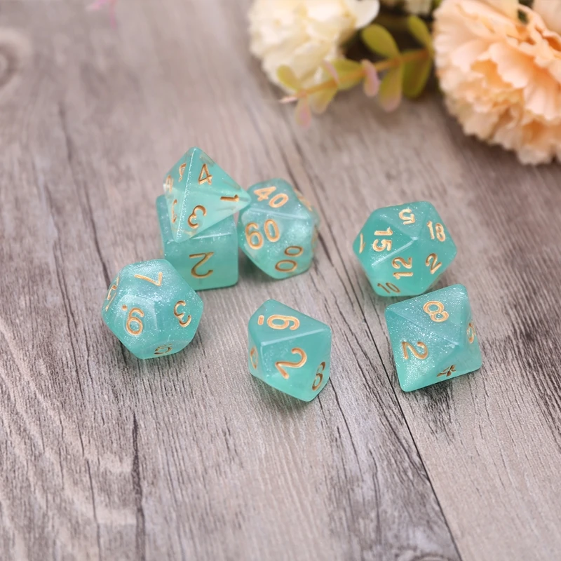 Акриловые многогранные кубики D20 7 шт. двусторонние 20 цветов Настольная