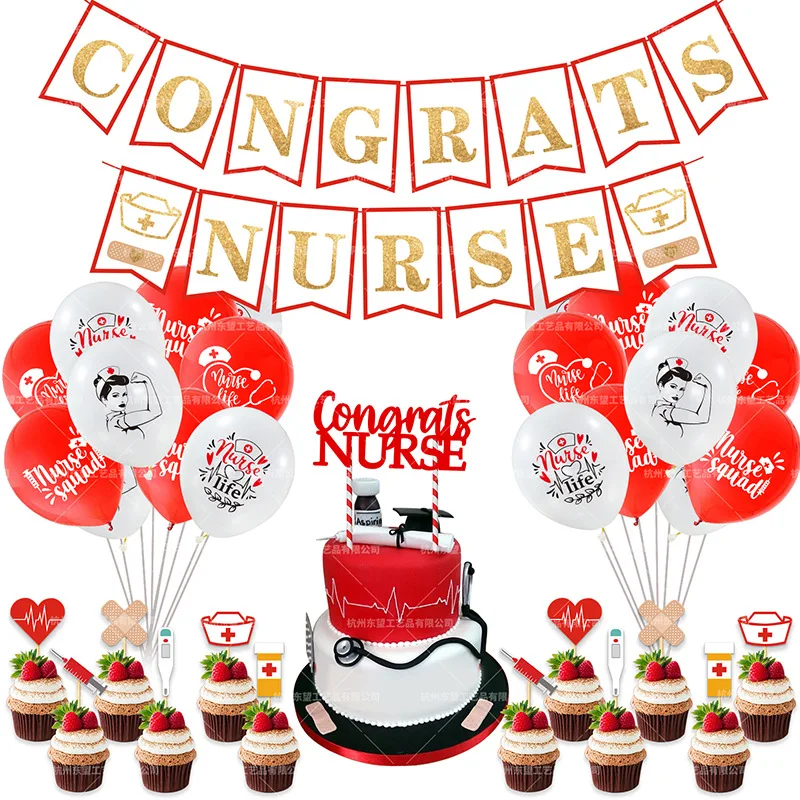 Латексный шар для украшения торта 47 шт./компл. медсестра врач тематическая