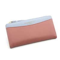 two fold long wallet for women letter fashion credit card holder with coin pocket clutch purse made of leather slim wallets