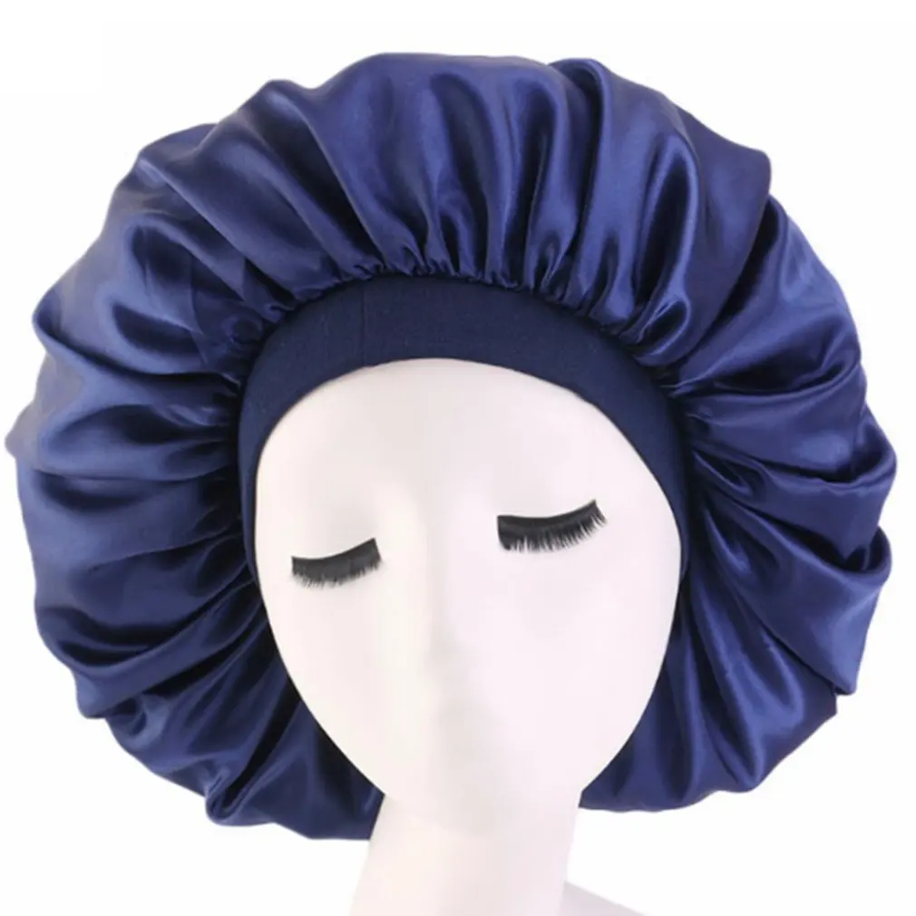 

Модные женские сна шляпа негабаритных атласная ночной колпак для ухода за волосами против выпадения кепки волос Салон Пермь головной убор, ...