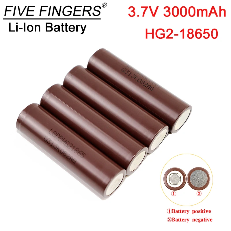 

Аккумуляторная батарея HG2 18650, 3000 мАч, 100% г., 2 3,7 в, 20 А, макс. 35 А, 4 шт.