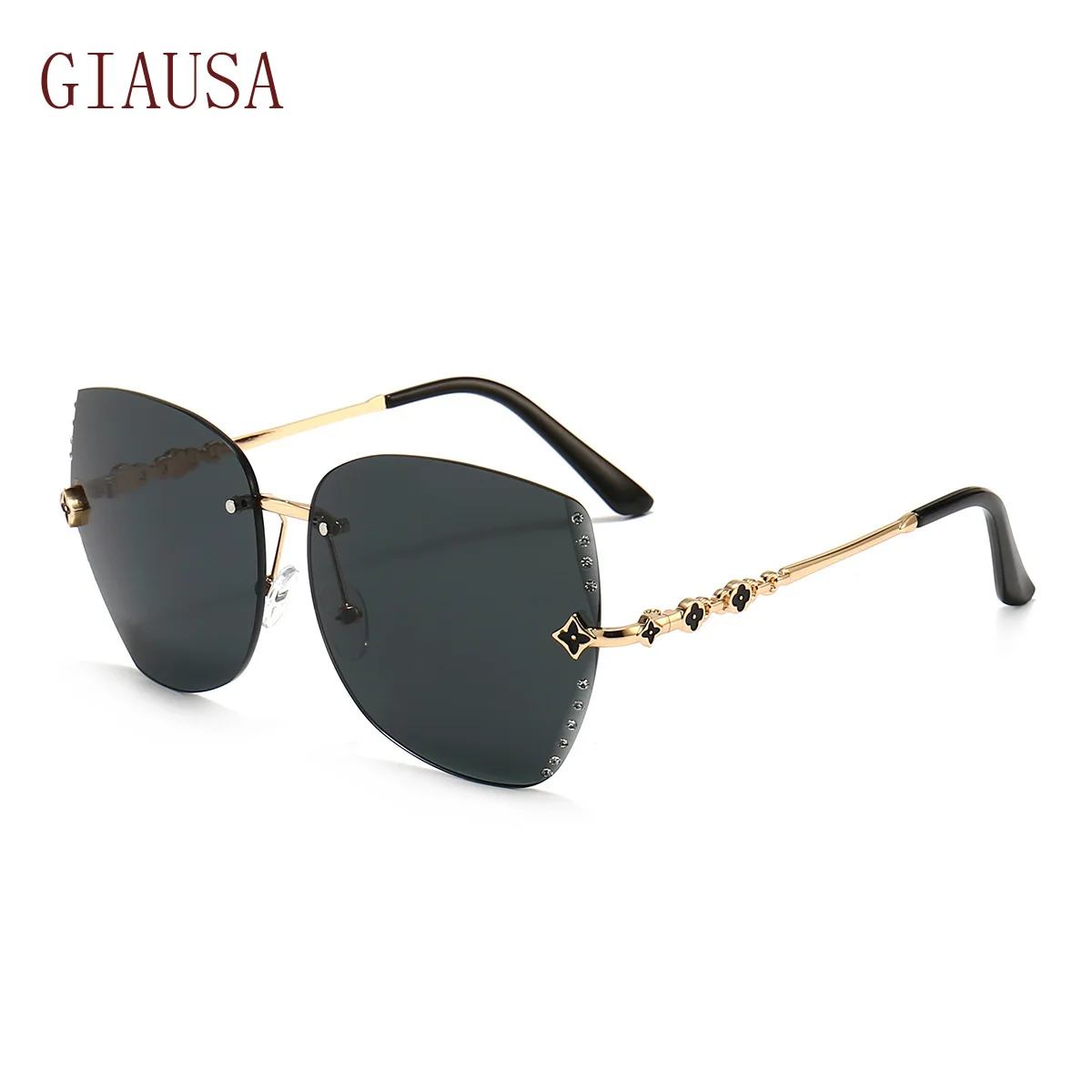 

GIAUSANew style rimless cut edge Sunglasses European and American fashion trend big frame ocean film Sunglasses