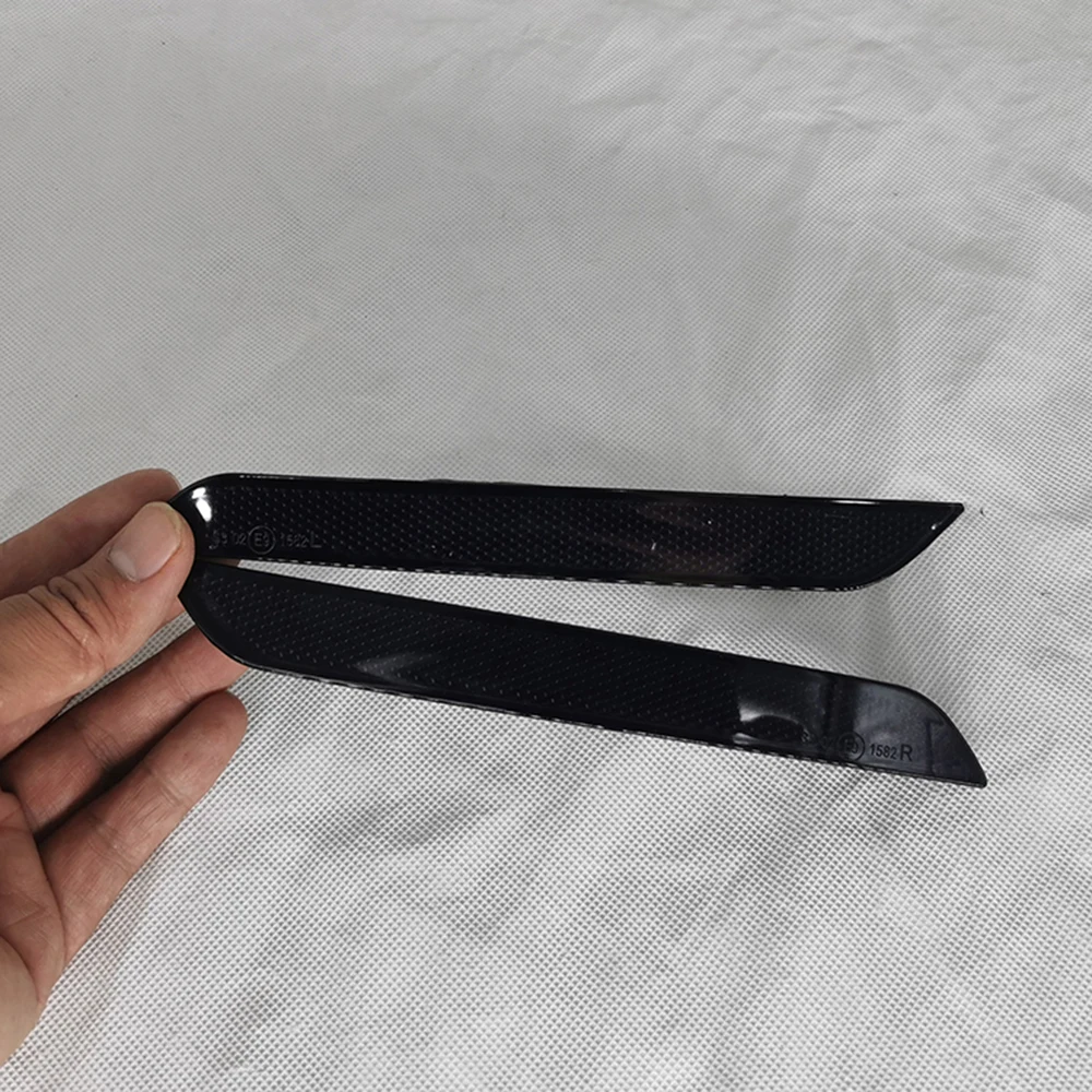 

2pcs Side logo reflector Accessory Replacement Smoked Black High Quality