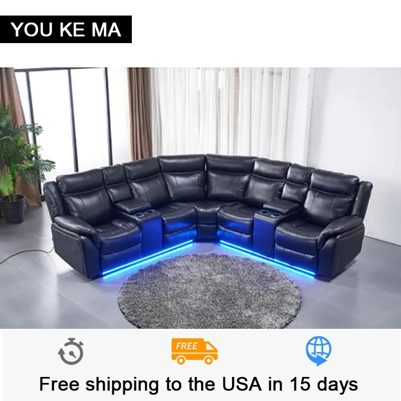 

Power reclining Sectional W/LED strip