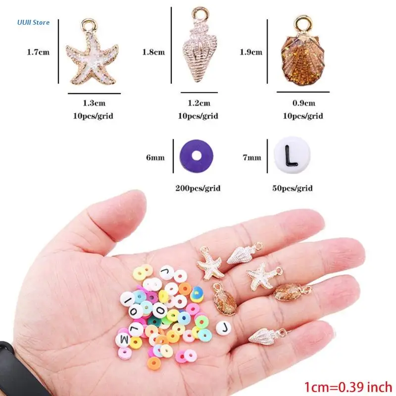 

24 Grids Round Plastic Beads DIY Earring Necklace Bracelets Set Letter 4000
