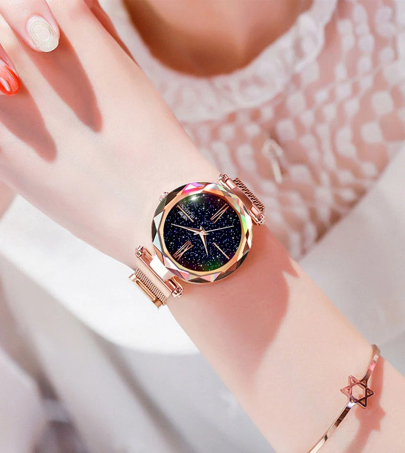Новинка 2020 модные женские кварцевые часы наручные звездного неба для подруги