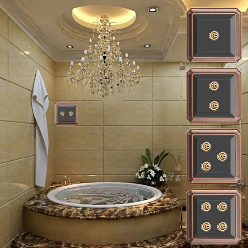 

R9UF Antique 86 Type Retro Toggle Switch 1-4 GANG 10A 110-250V Wall Panel Control