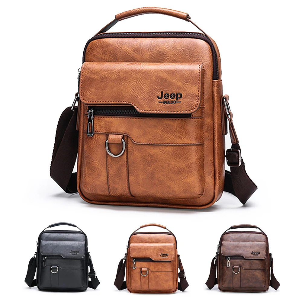 

Men's Shoulder Bag PU Leather Men's Bag Small Messenger Bag for Men Side Satchel Crossbody Retro Briefcase Daily Work Business