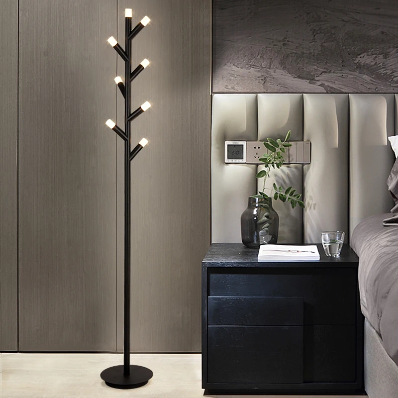 

Nordic Minimalist Led Chandelie Floor Lampsmodern LED floor lamp black / brown living room study bedroom bedside Table Lamps