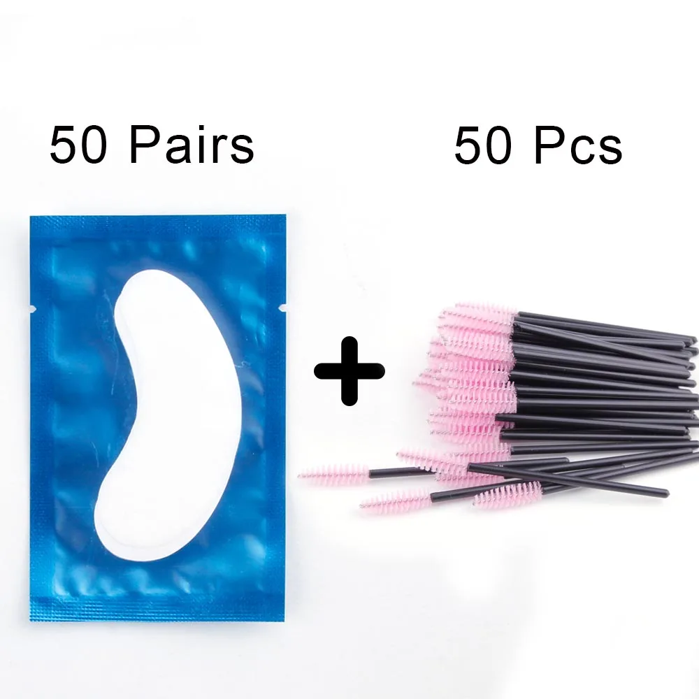 blue set3 100 шт накладки для наращивания ресниц бумажные накладки наклейки "ресницы" обертывание с 50 шт одноразовая щетка для ресниц наращивание ресниц инструменты - Цвет: blue set3