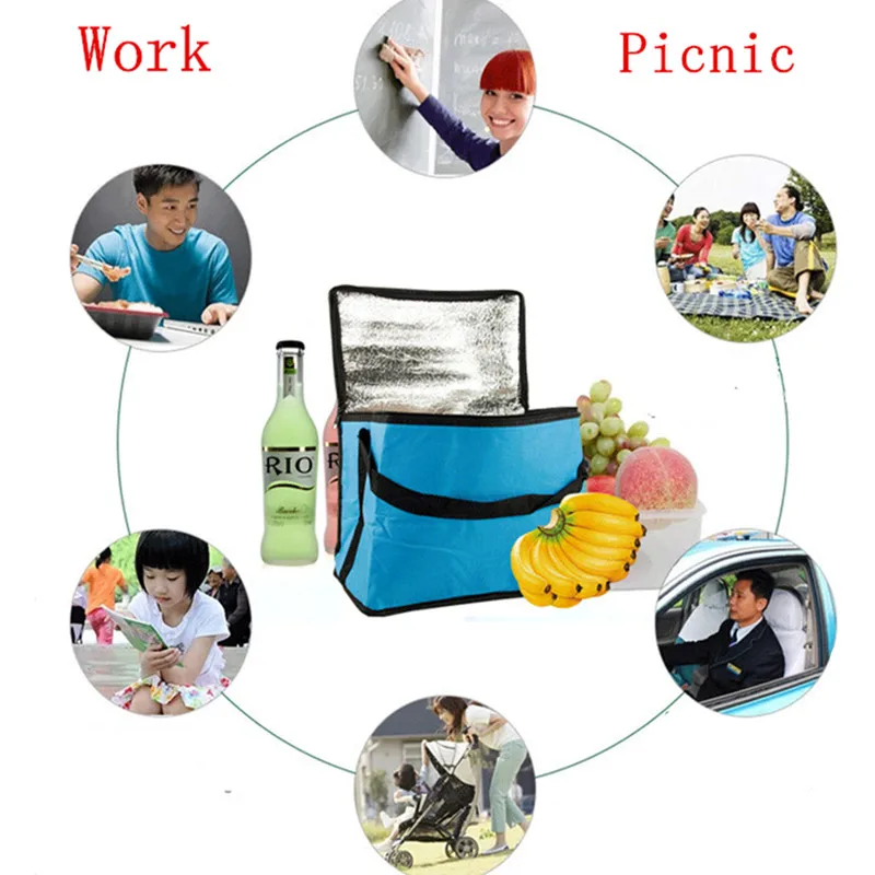 

2020 New Solid Non-woven Cake Insulation Bag Unisex Food Container Cooler Bags Casual Waterproof Ice Pack Bento Picnic Lunch Bag