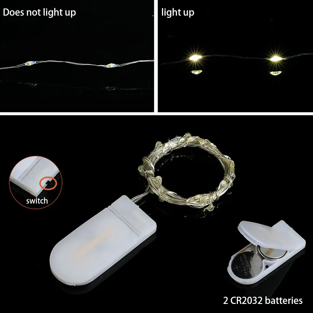 

LED String Lights Copper Wire Fairy Light 1M 10 LED Lights for Home Garden Christmas Wedding Decoration Party Bars Clubs 5PCS