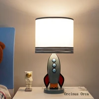 american creative rocket lamp boy bedroom childrens room bedside lamp cute cartoon led reading lamp