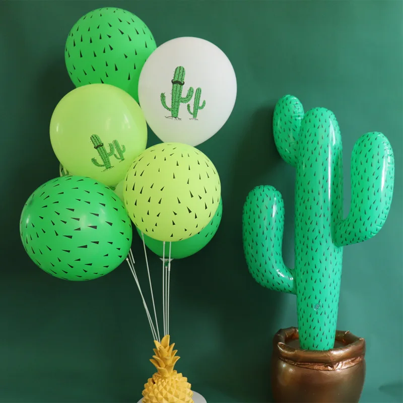 

12 inch cactus latex balloon hawaiian decoration balloon forest birthday theme party decoration