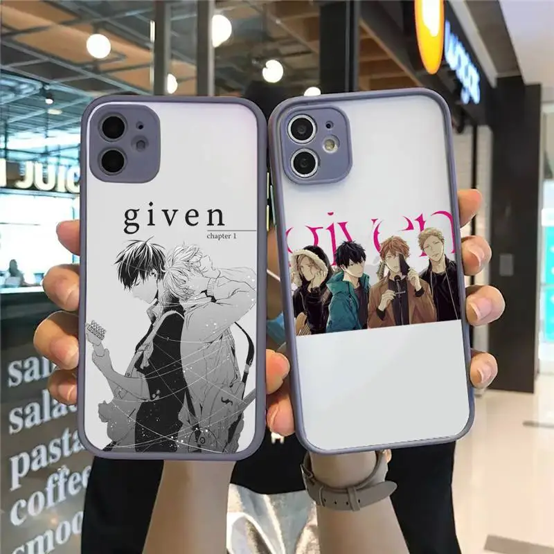 

Given Anime Fitted Music Protection Phone Case For iPhone 12 11 Pro XS Max XR X 8 7 Plus Translucent Matte Shockproof Cover