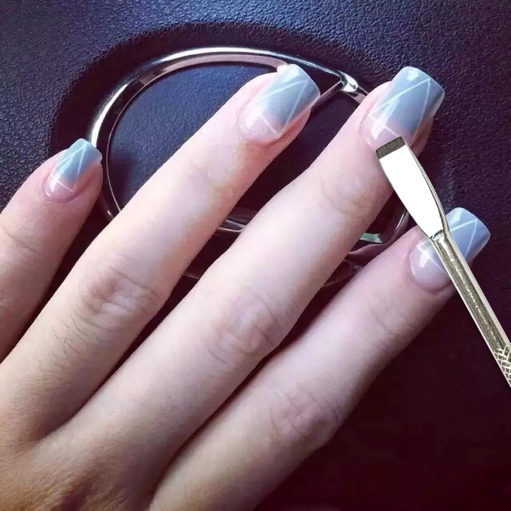 Двухсторонний УФ Гель лак для удаления кутикулы из нержавеющей стали 1 шт.