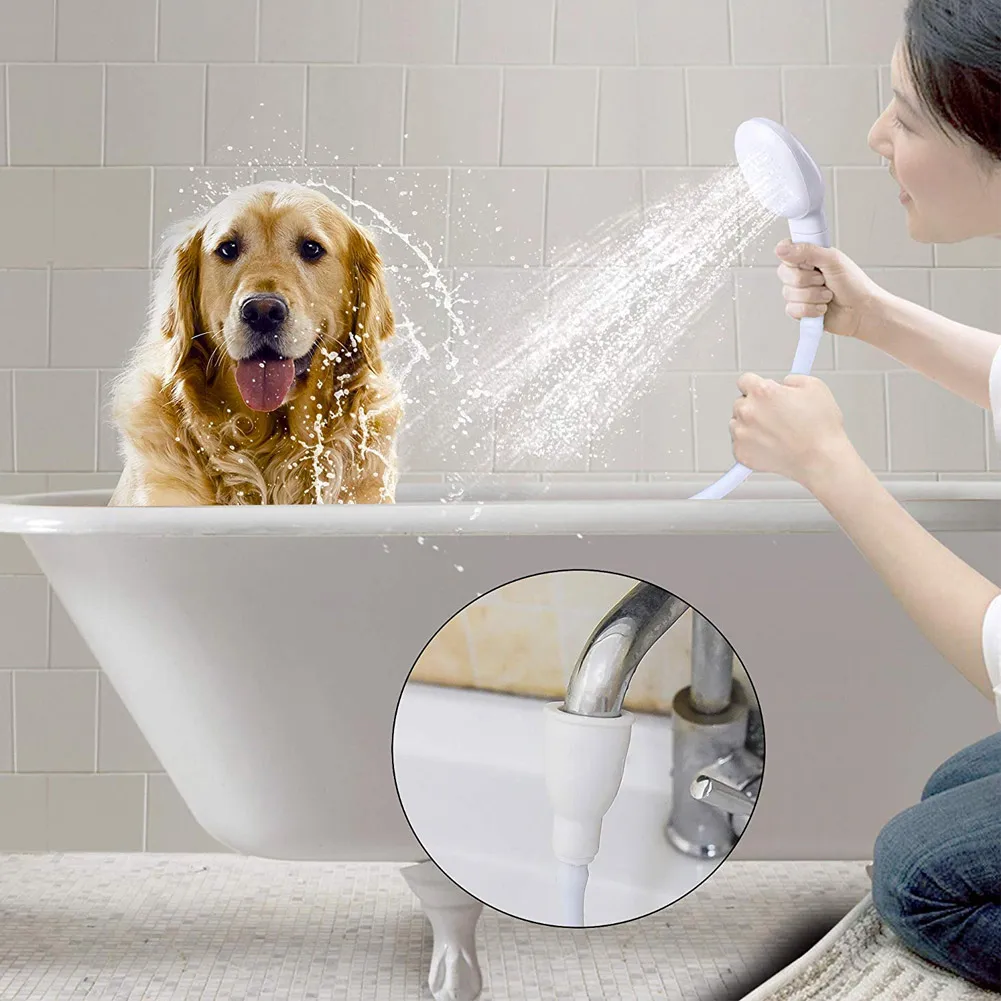 

Pet Shower Sprayer Slip On Hose Portable Shower Head Dog Sprayer for Tub Faucet A1