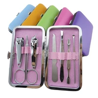 7 pcs manicure travel nail care scissors clippers case set stainless steel tool kits
