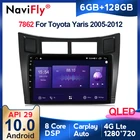 NaviFly 6 + 128G 1280*720QLED Carplay 4GLTE WIFI DSP Android для Toyota Yaris XP90 2005 - 2012 радио GPS автомобильный мультимедийный плеер