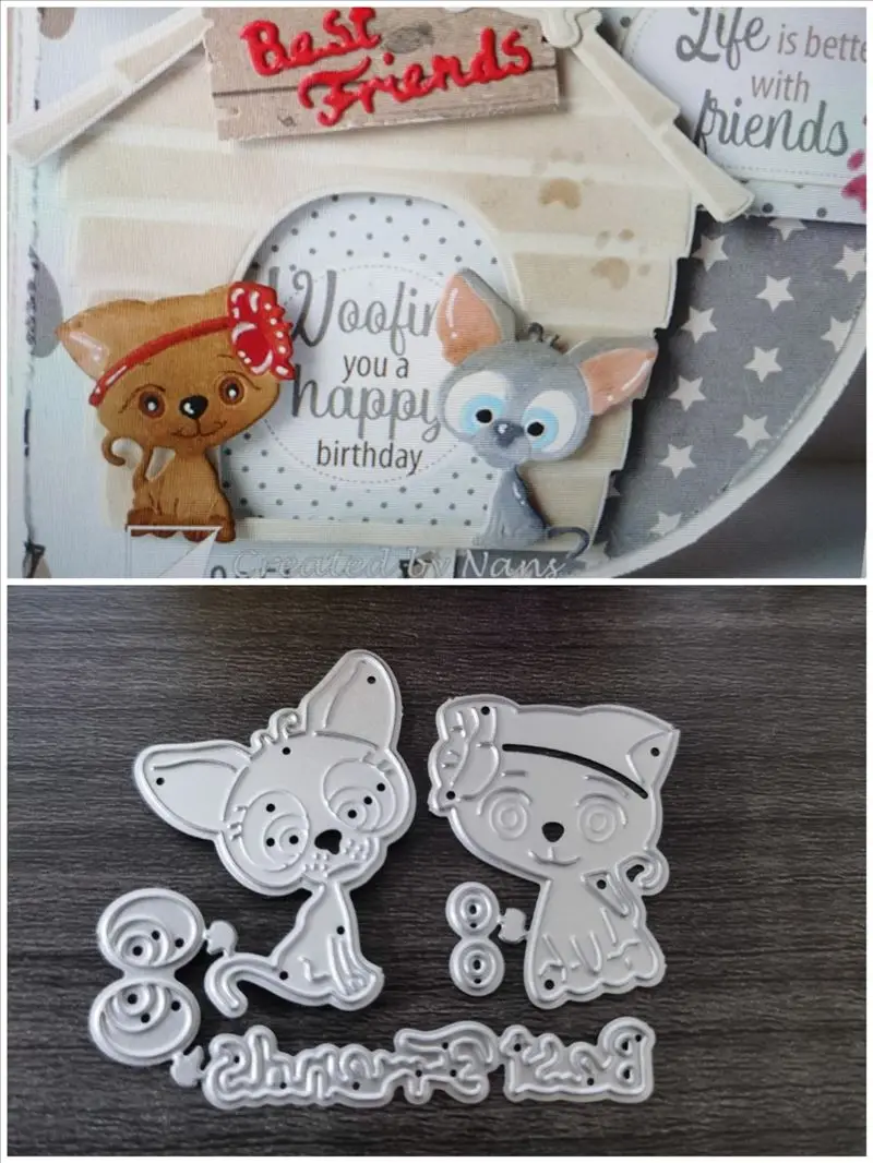 Коты и собаки металлические штампы для скрапбукинга альбом бумажные открытки