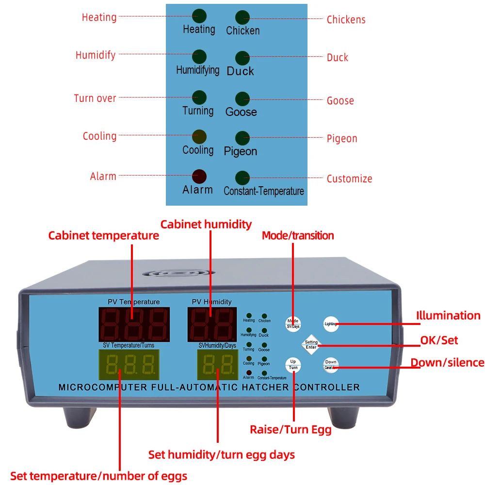 XM-18 18E 18S Digital Incubator Automatic Egg Turning Motor Full automatic and multifunction egg incubator control system40%off | Дом и сад
