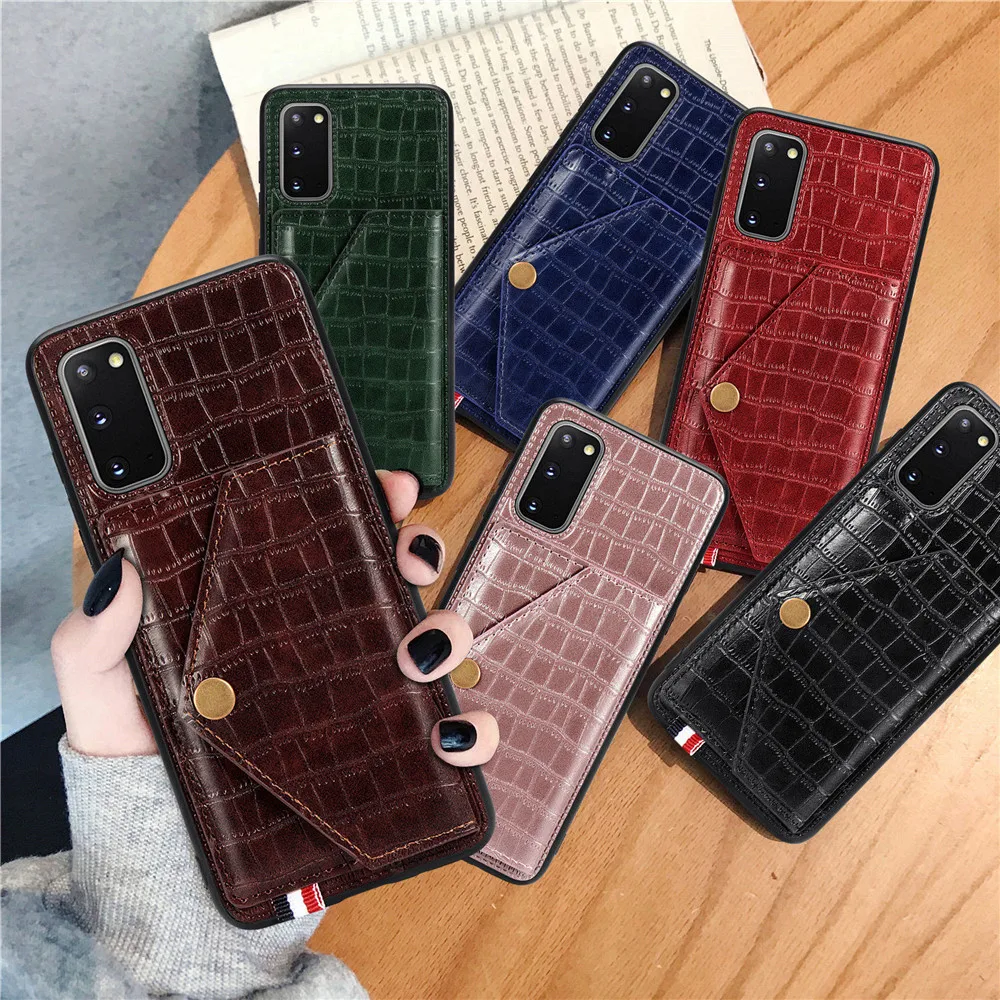 

Fashion Crocodile Pattern Leather Case sFor Samsung Galaxy S20 Plus Ultra Case Magnetic buckle Leather Card package Cover Capa