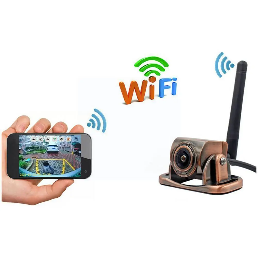 

Wireless Wifi Car Backup Metal 180° Fisheye Lens Front/Rear Camera Duty For RV Trailer Truck Bus Heavy Vision Night View 9V M2Z9