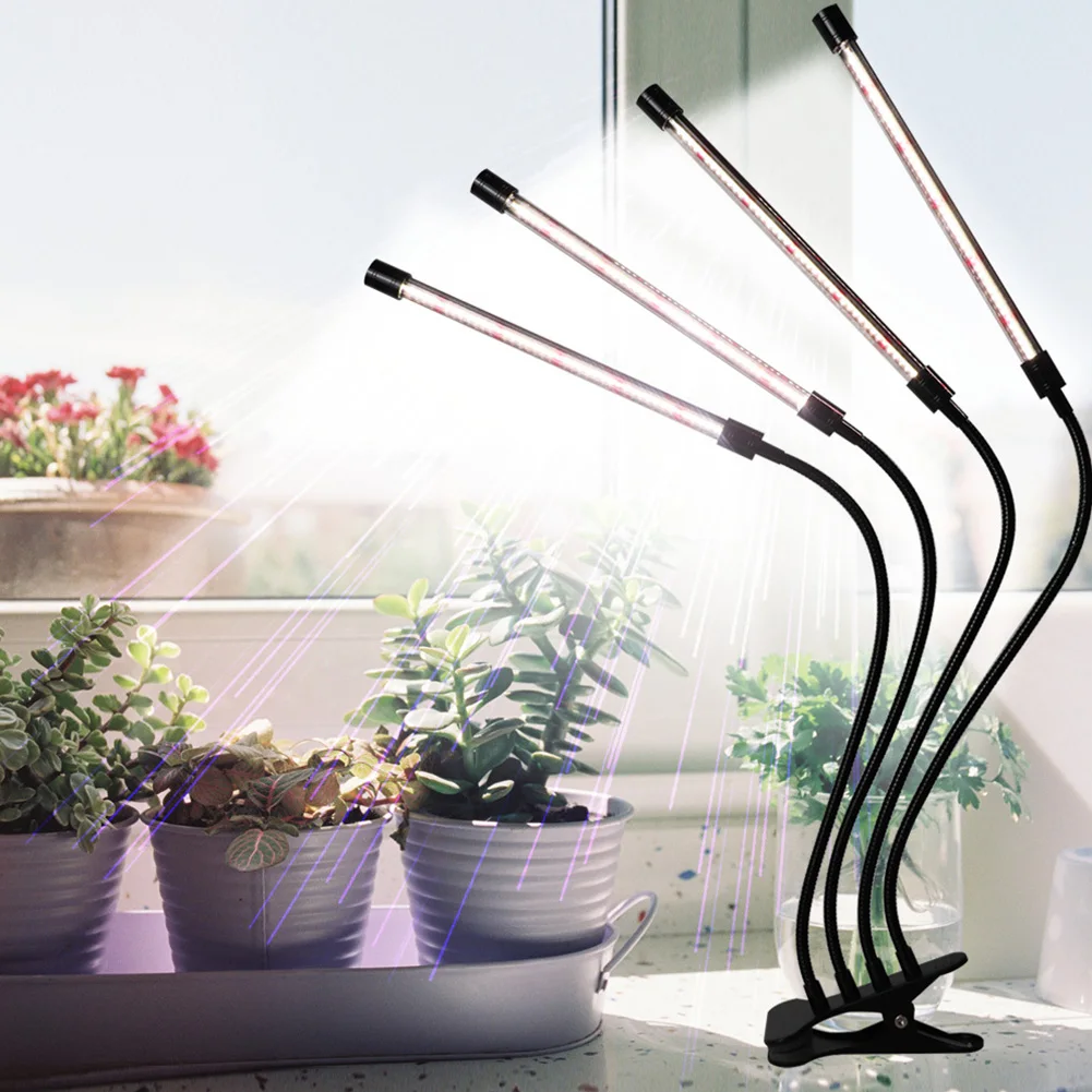 

Cycle Timing Full For Indoor Plants Adjustable Brightness USB 4 Heads Clip On Greenhouse Aluminum LED Grow Light Desk