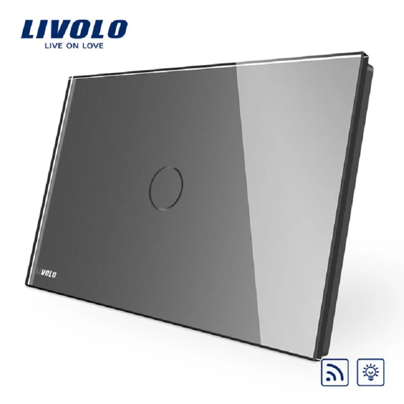 Производитель выключатель Livolo с дистанционным управлением черная панель из