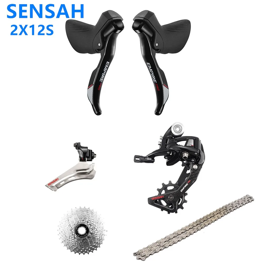 

Переключатель передач SENSAH EMPIRE PRO 2x1, 2 скорости, 24s, рычаг переключения передач из алюминиевого сплава, задний переключатель YBN 12, цепь 170/175 мм, ...