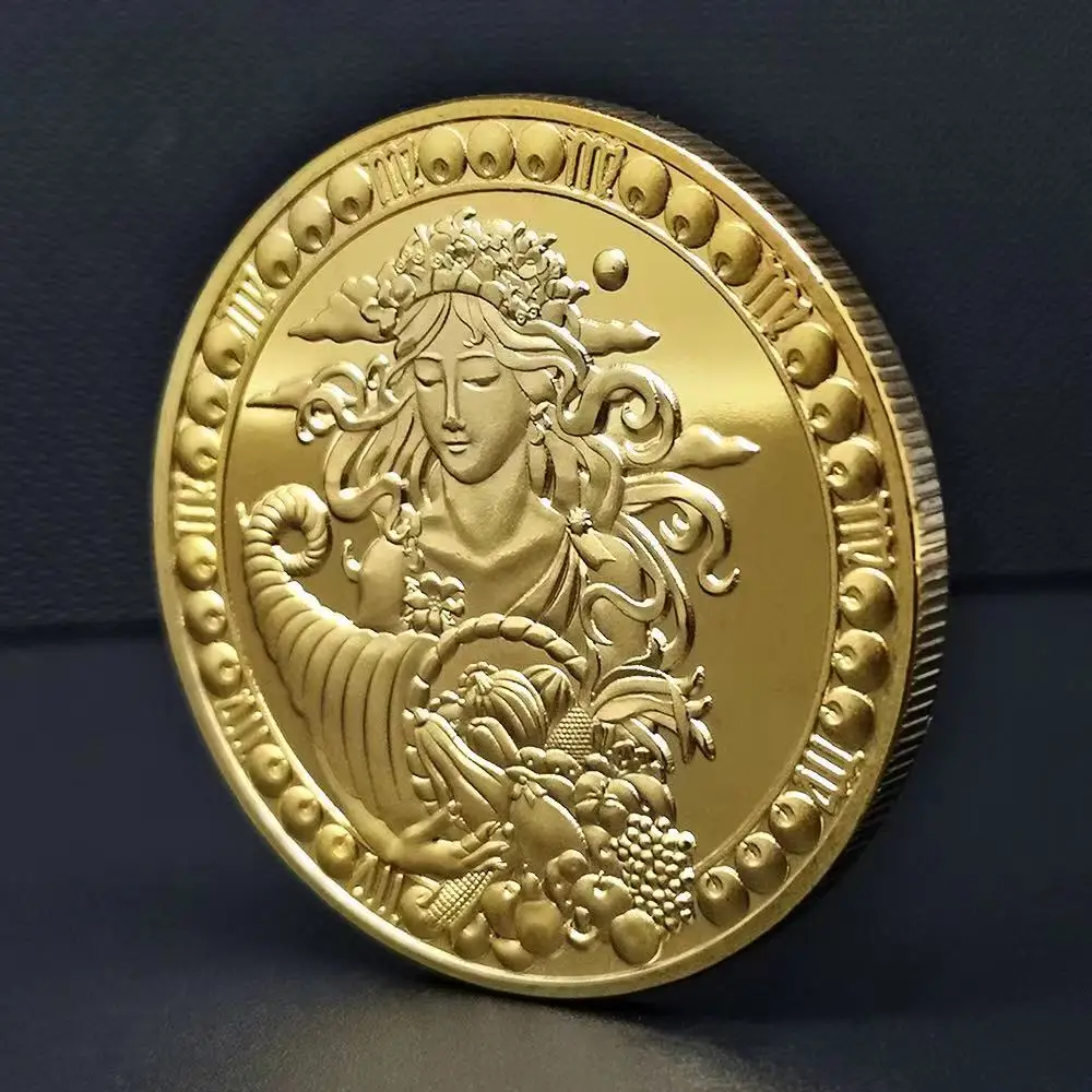 Twelve Constellation Zodiac Gold Commemorative Coins Virgo Tarot Wishing Sun God Lucky Love Medals Euro Astrology Souvenir | Дом и сад