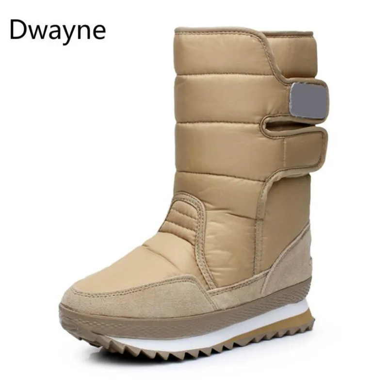 Dwayne/зимние ботинки; коллекция года; Брендовые женские зимние ботинки; обувь для мам; нескользящие Водонепроницаемые гибкие женские модные повседневные ботинки размера плюс 46