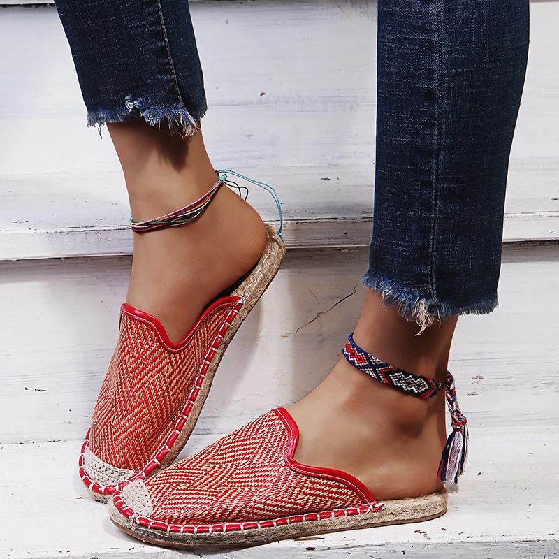 

Женские шлепанцы без шнуровки, летние пляжные шлепанцы на плоской подошве с круглым носком, в римском стиле, 2021