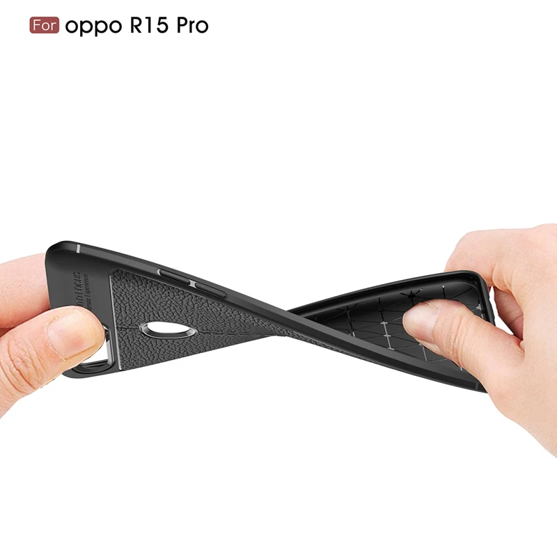Роскошный ТПУ чехол UPaitou для OPPO R15 Pro с текстурой кожи силиконовый телефона