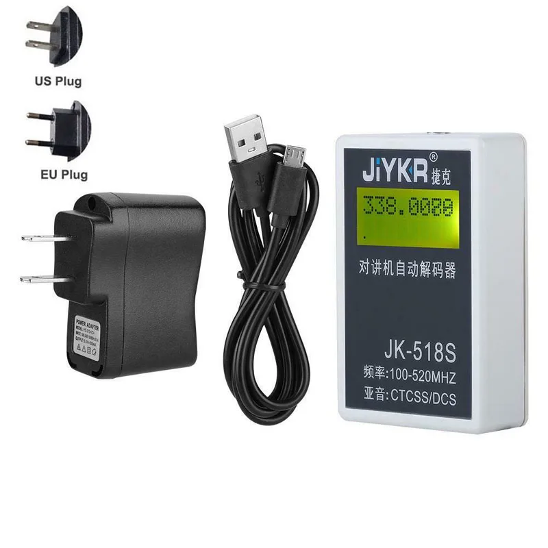 

JK-518S Portable LCD CTCSS & DCS 2in1 Walkie Talkie Automatic Decoder RF Frenquency 100-520MHz Counter Meter Tester JK518S