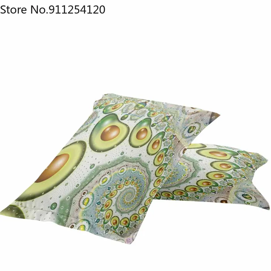 Комплект постельного белья с рисунком авокадо пододеяльник покрывало для