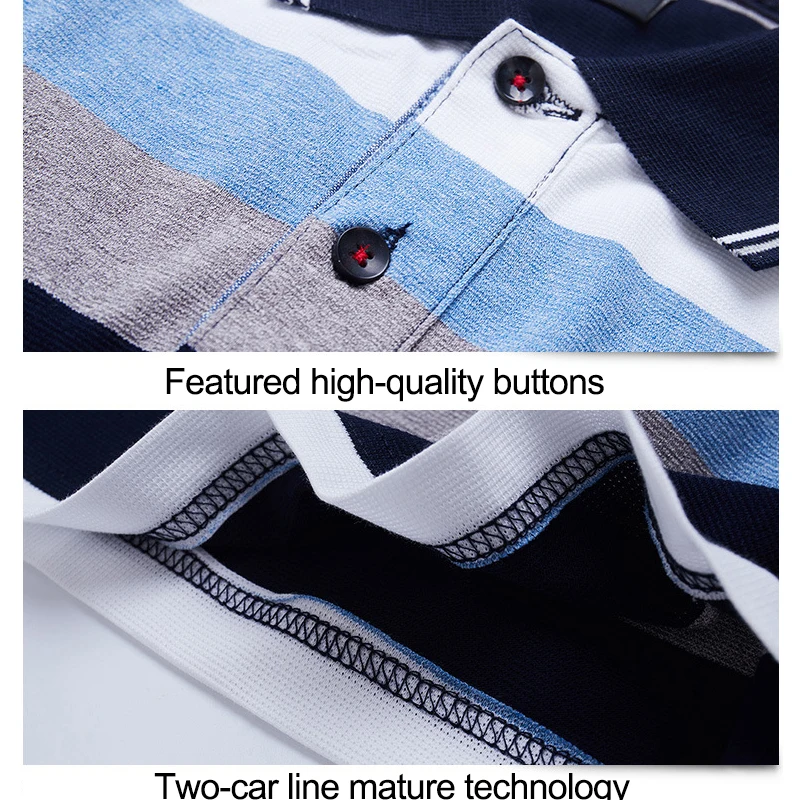 Мужские рубашки поло летние полосатые хлопковые мужские деловые повседневные с