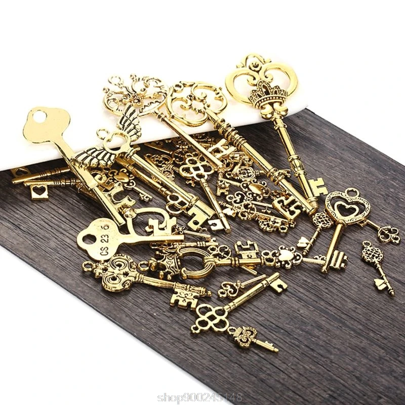 

40Pcs Antique Vintage Old Look Mix Skeleton Keys Tone Charms Pendants Alloy Jewelry Handmade DIY Crafts N07 20 Dropshipping