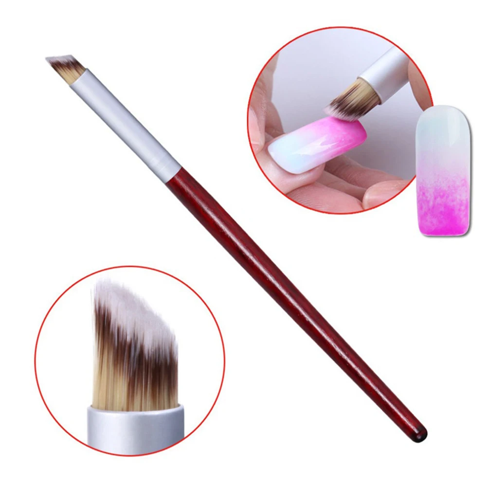 Практичная легко чистящаяся портативная деревянная ручка для дизайна ногтей градиентная дорожная